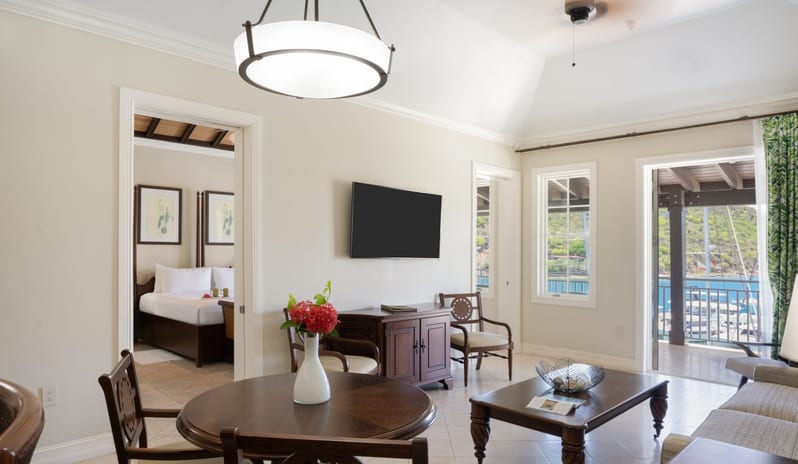 Scrub Island Resort, Spa and Marina - Ocean View One Bedroom Suite - Living Room